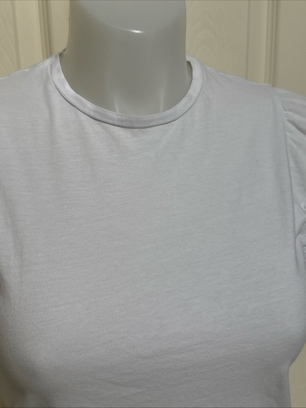 GAP Women's Lace Eyelet Shirt Flutter Short Sleeve White T-Shirt Top sz M - Picture 5 of 8